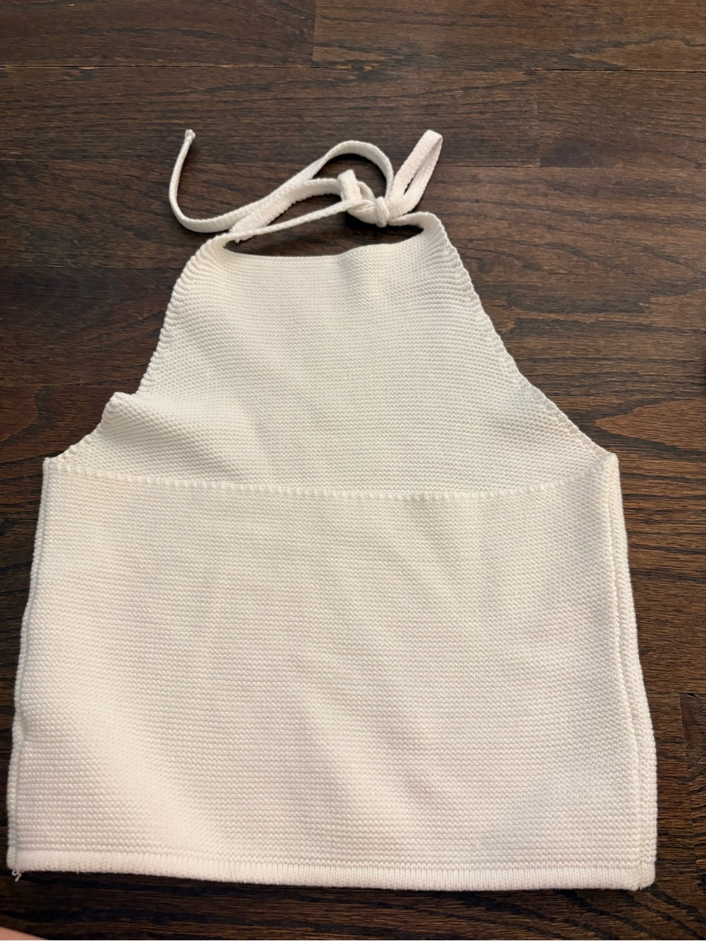 Cream Halter Knit Top - Lightweight Summer Top